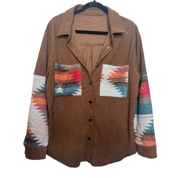 Tops - Aztec Western Print Button-Up Shirt Size XL Southwest Style M15